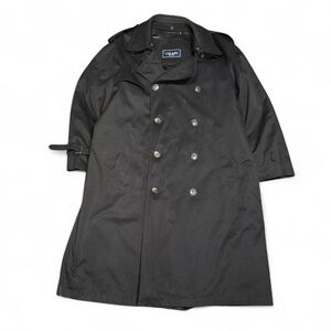 Vintage Chaps Ralph Lauren Black Double Breasted Trench Coat